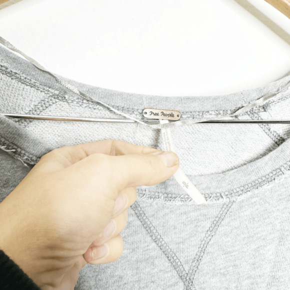 Free people Beautiful Sinner Sweater gray raglan oversized boho womens S small - Picture 4 of 8